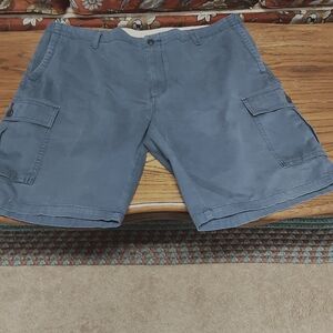 Dockers Gray Cargo Shorts Flat Front Cotton Blend